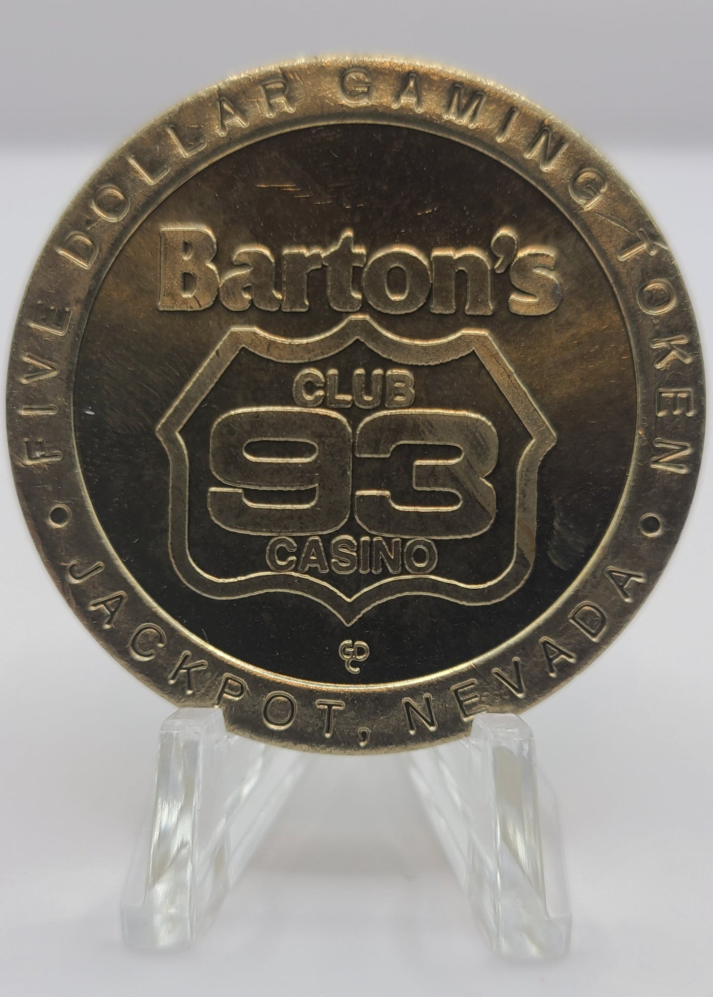 Barton’s Club 93 Casino Jackpot NV “Taurus” $5 Gaming Token