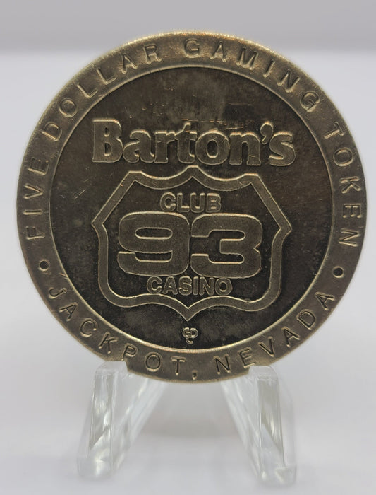 Barton’s Club 93 Casino Jackpot NV “Scorpio” $5 Gaming Token