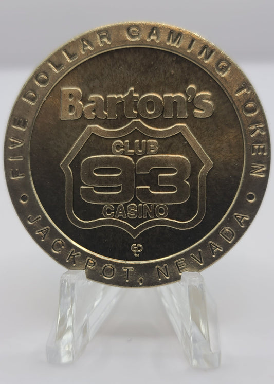 Barton’s Club 93 Casino Jackpot NV “Aries” $5 Gaming Token