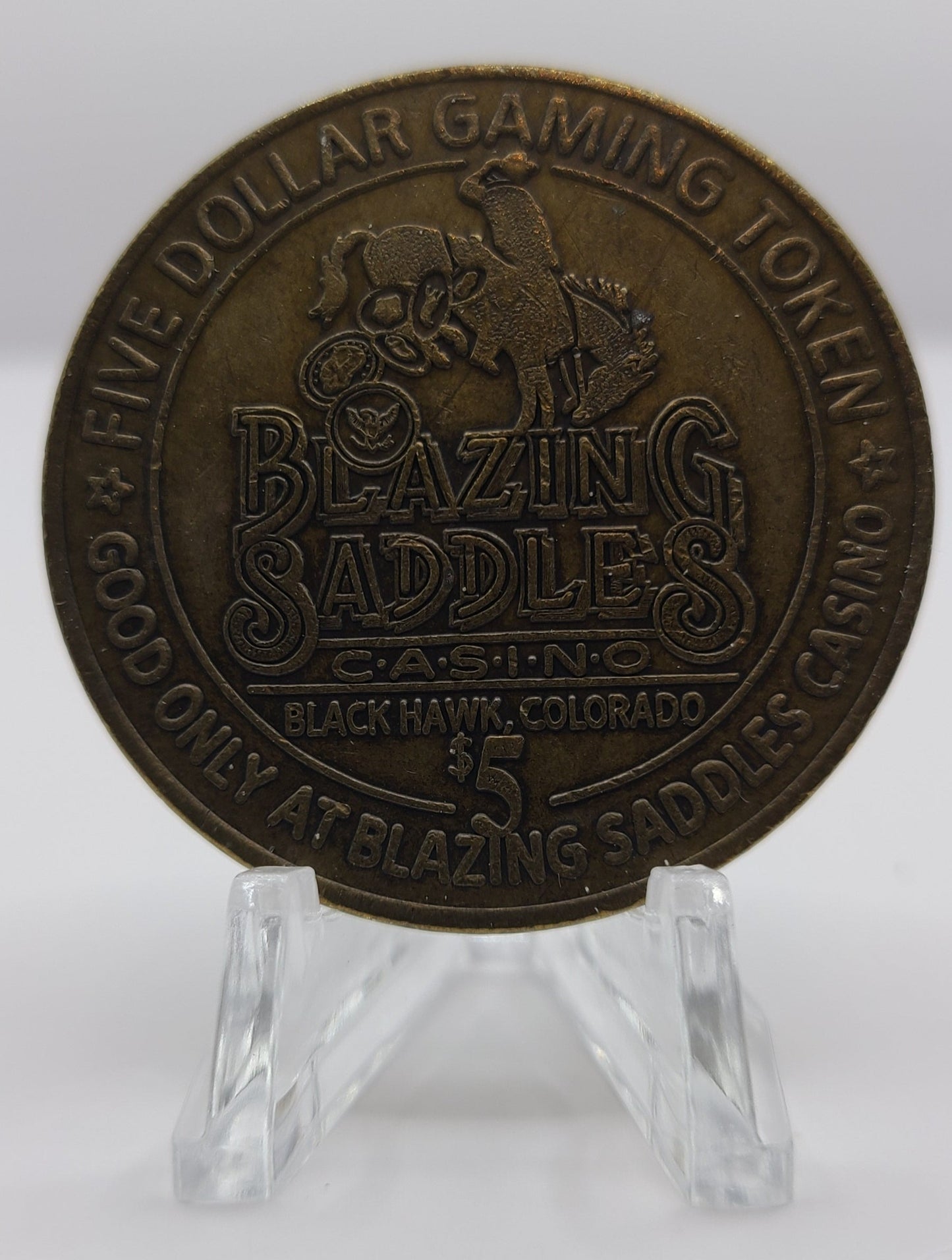 Blazing Saddles Casino Black Hawk CO $5 Gaming Token