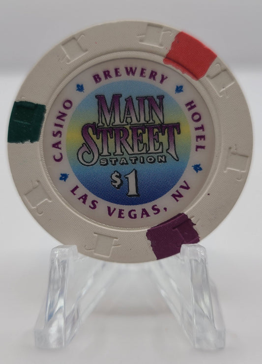 Main Street Station Casino Las Vegas NV $1 Chip N8723