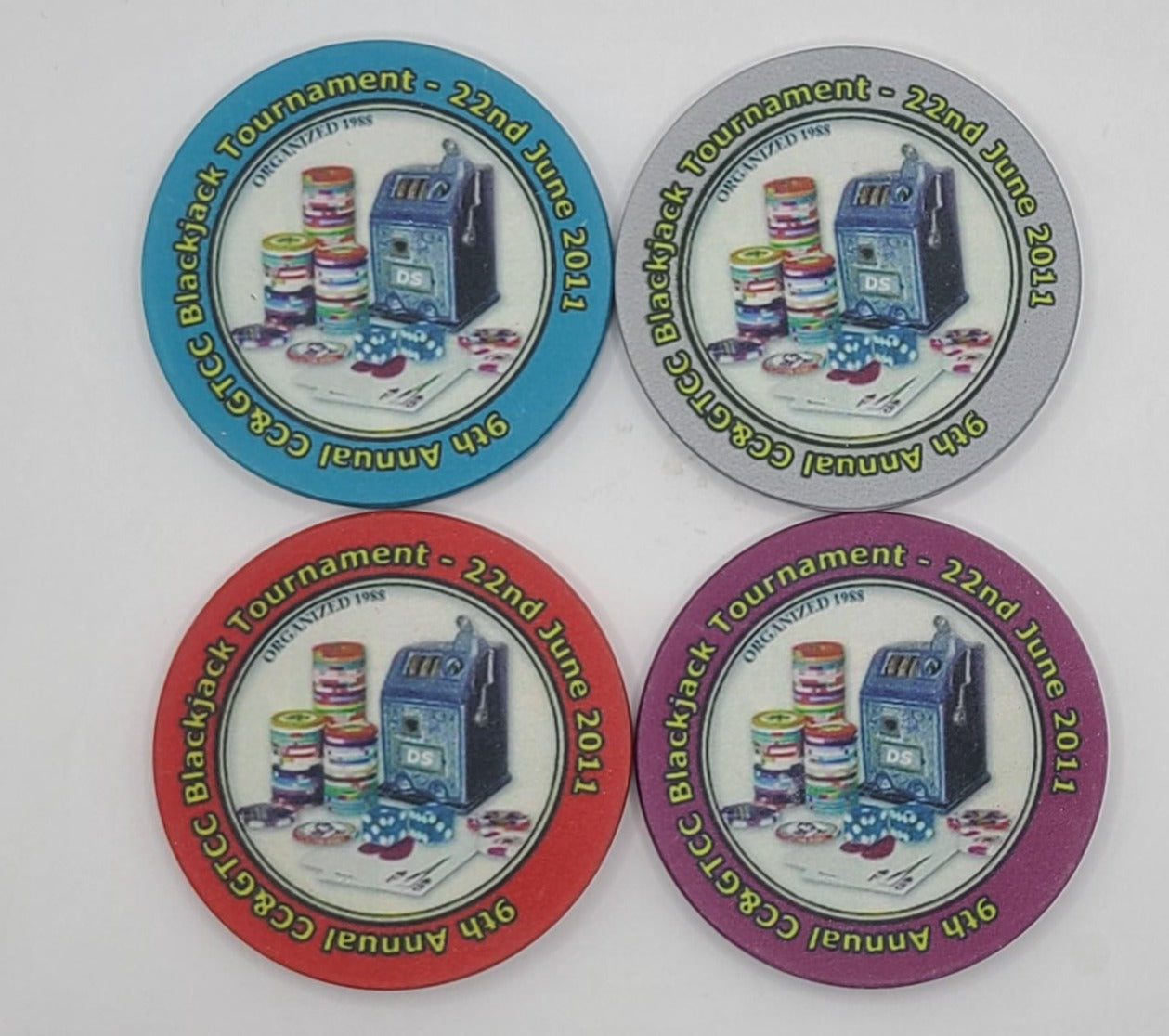 South Point Hotel Casino Las Vegas NV 2011, 13 Annual CC&GTCC Conv. 4 Chip Bundle