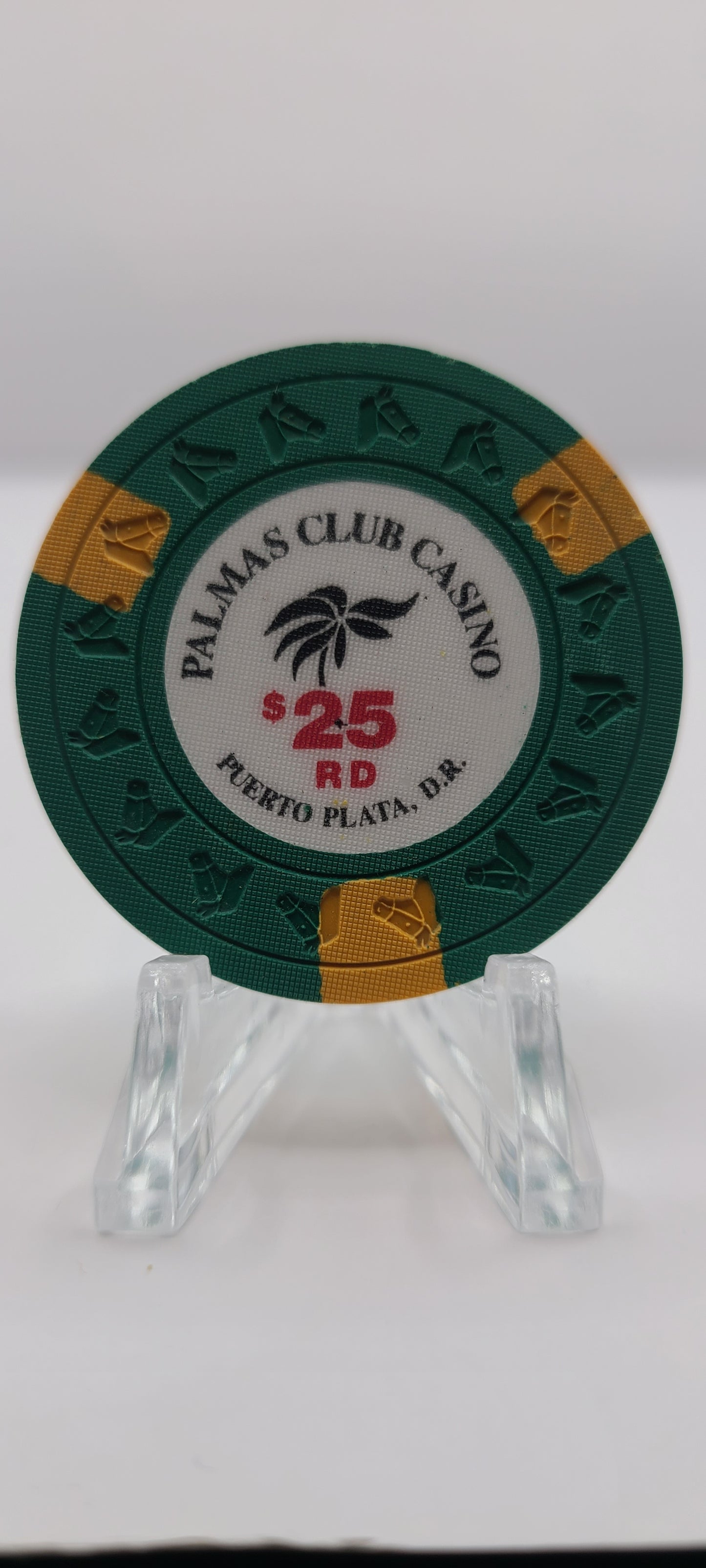 Palmas Club Casino, Puerto Plata Dominican Republic "UNCIRCULATED" $25 Chip