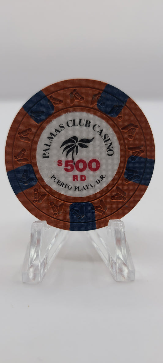 Palmas Club Casino Puerto Plata Dominican Republic "UNCIRCULATED" $500 Chip