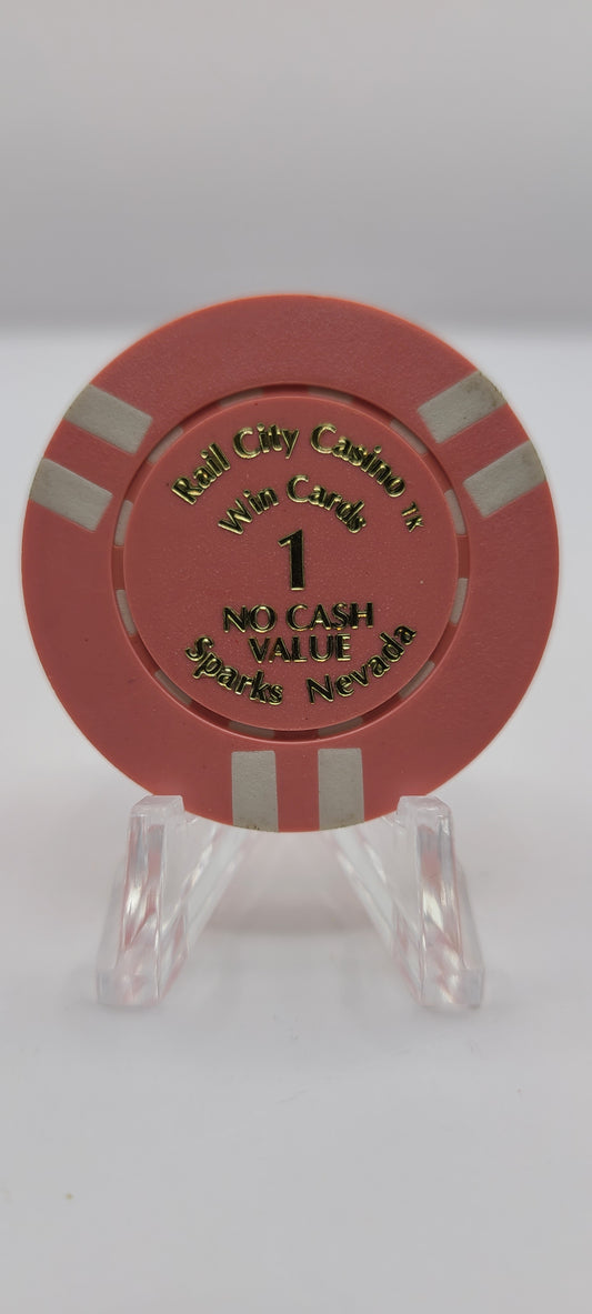 Rail City Casino Sparks Nevada Win Cards 1 NCV Chip V1347