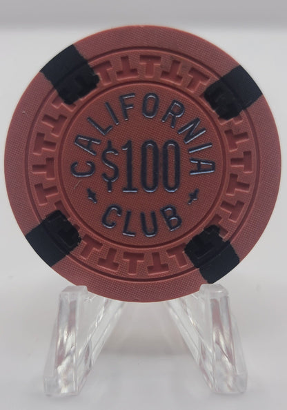 California Club Casino Las Vegas NV 1950's $100 Chip N1393