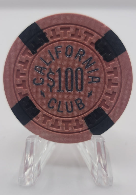 California Club Casino Las Vegas NV 1950's $100 Chip N1393