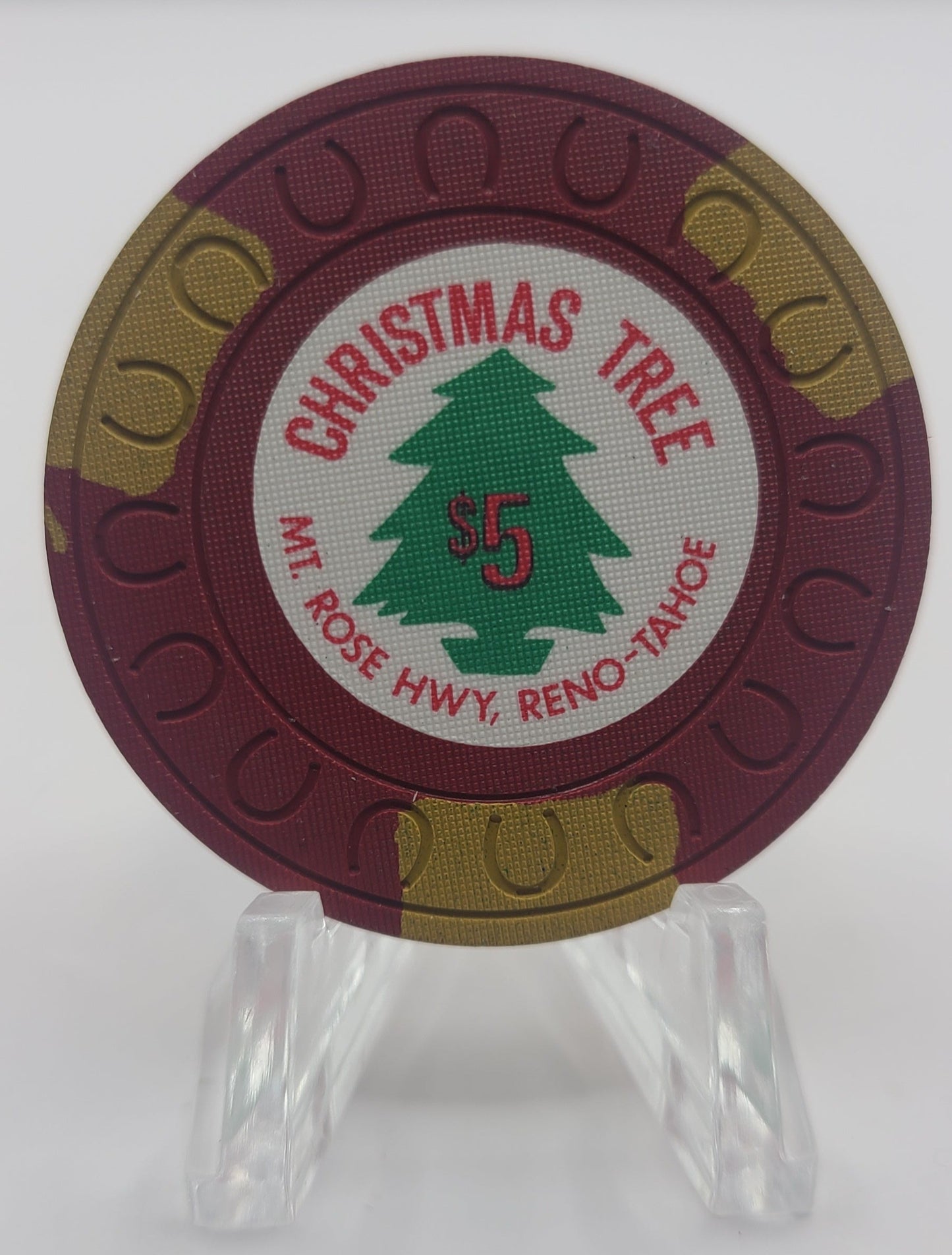 Christmas Tree Casino Reno Nevada "UNCIRCULATED" 5 Chip N5015