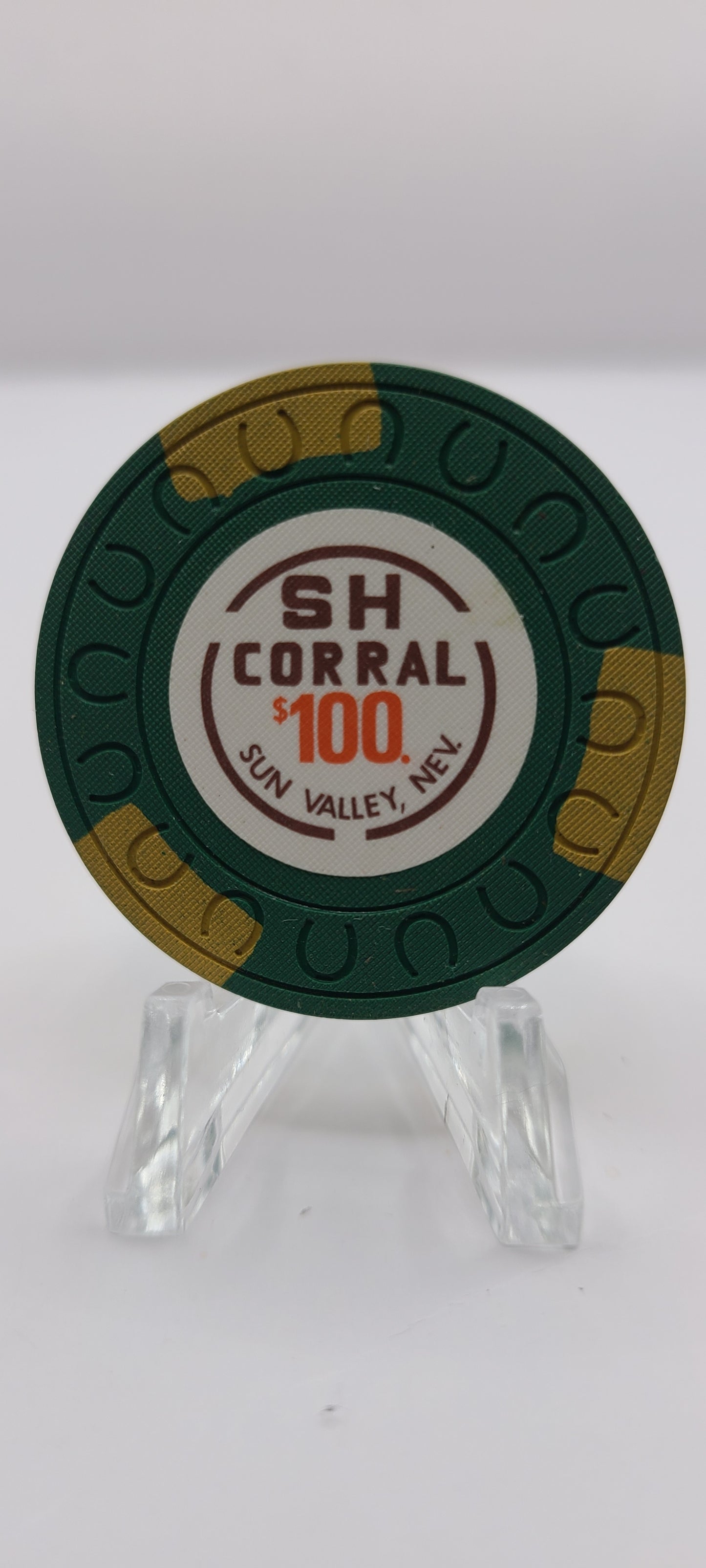 SH Corral Casino Sun Valley Nevada 1976 "UNCIRCULATED" $100 Chip