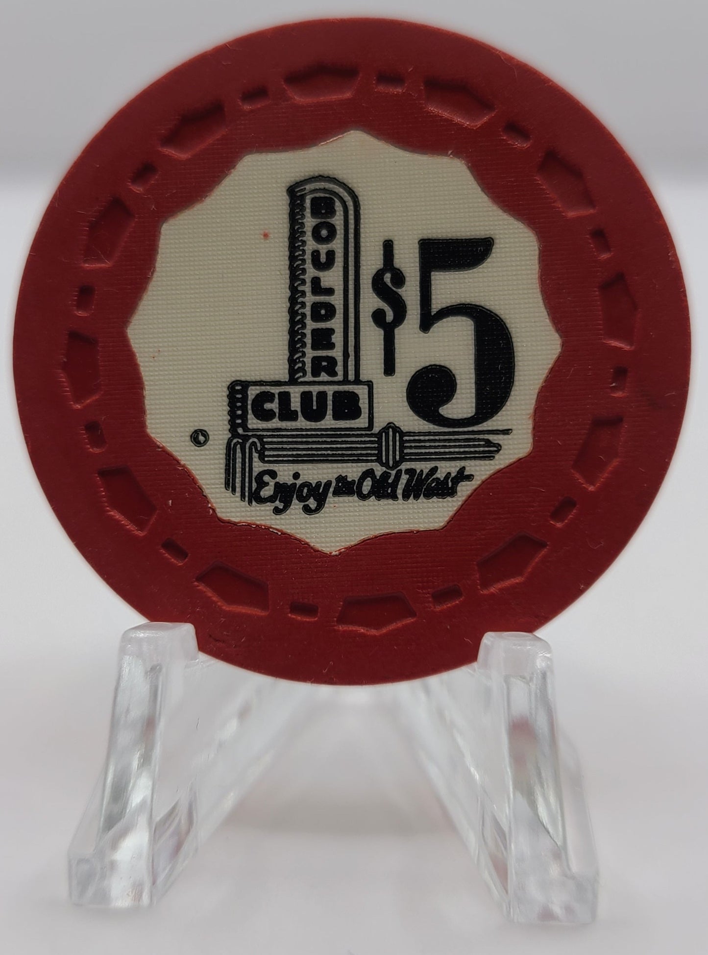 Boulder Club Las Vegas NV 1949 $5 Chip N1377 (Worn)