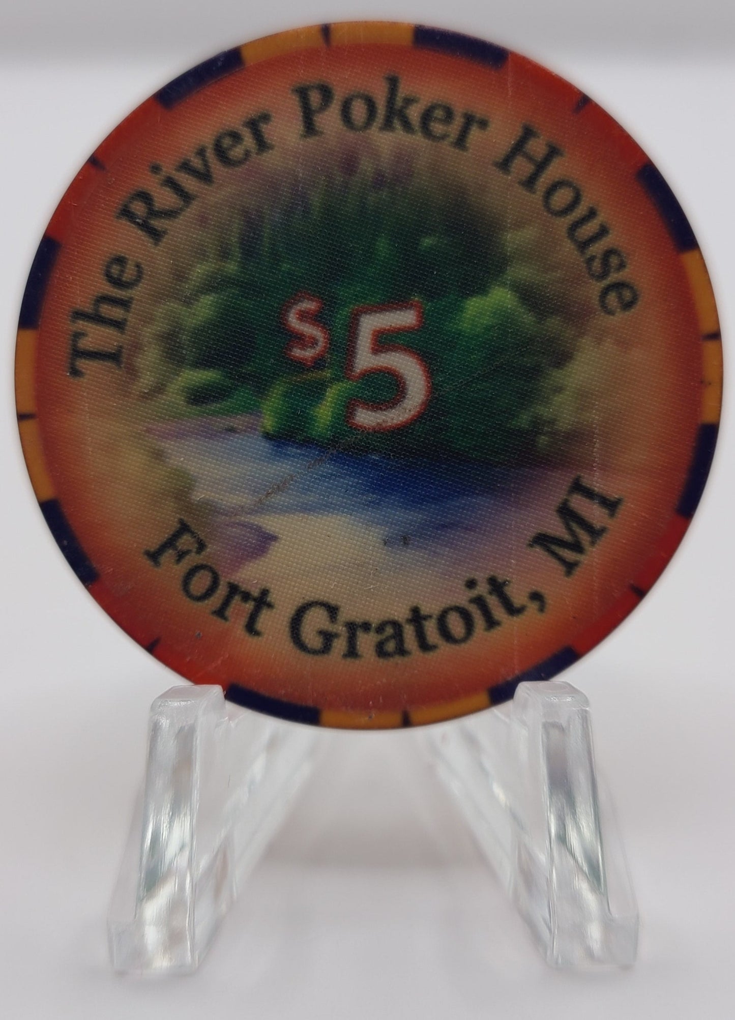 The River Poker House Fort Gratiot Michigan "Charity" $5 Chip