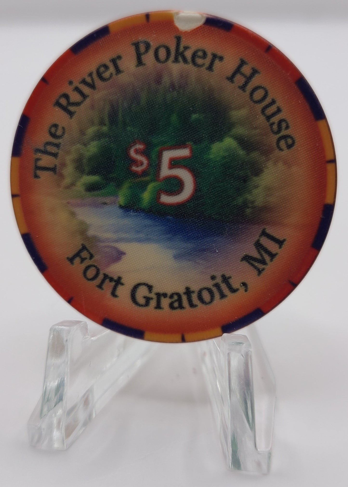 The River Poker House Fort Gratiot Michigan "Charity" $5 Chip