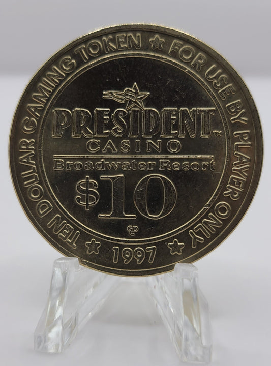 President Casino Biloxi MS 1997 $10 Gaming Token