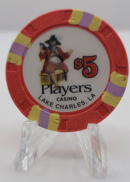 Players Island Riverboat Casino Lake Charles LA $5 Chip