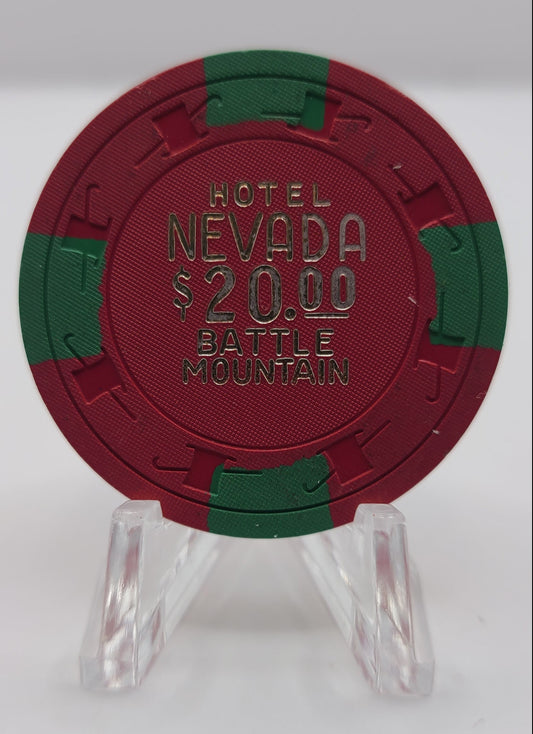 Hotel Nevada Casino Battle Mountain Nevada 1960's $20 "UNCIRCULATED" Chip N3805