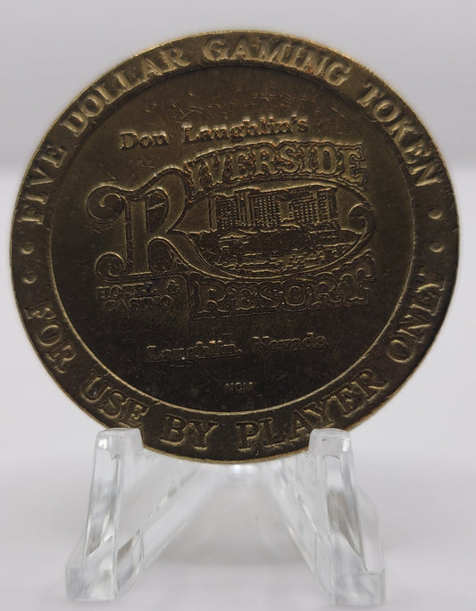 Riverside Hotel Casino Laughlin NV 1990 $5 Gaming Token