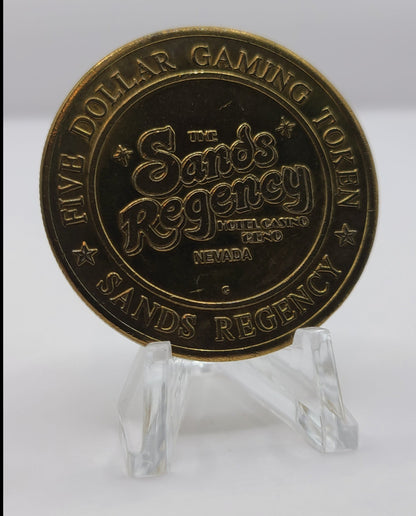 Sands Regency Hotel Casino Reno NV 1996 $5 Gaming Token