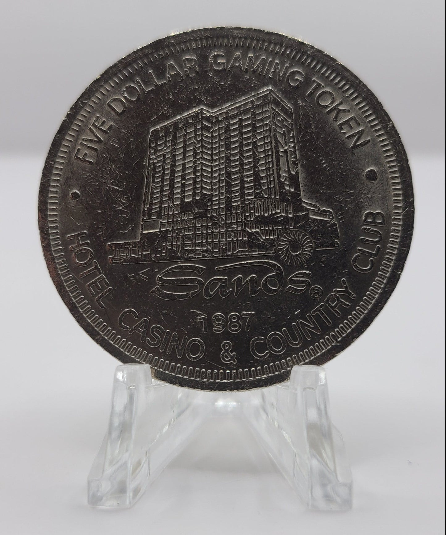 Sands Casino Atlantic City NJ 1987 $5 Gaming Token