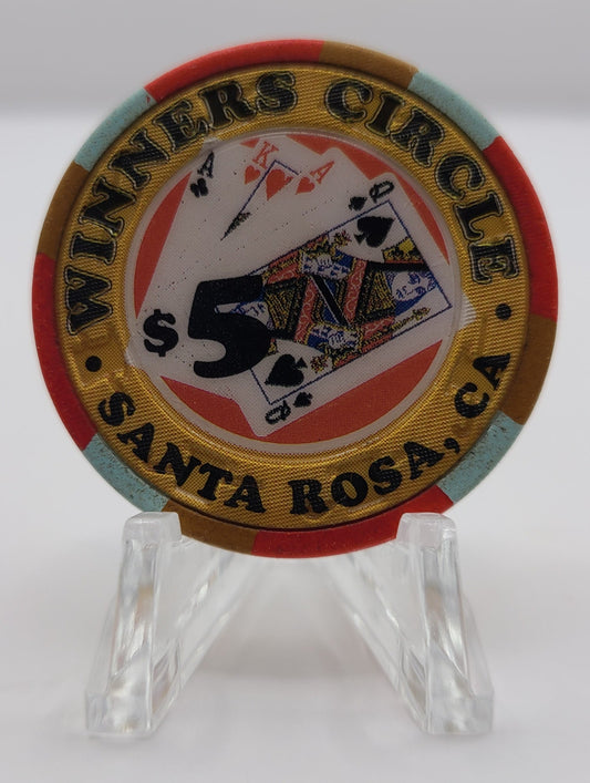 Winners Circle  Card Room Santa Rosa California $5 Chip