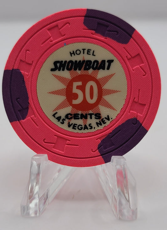 Showboat Hotel Casino Las Vegas Nevada "UNCIRCULATED" 1980's $.50 Chip N2147