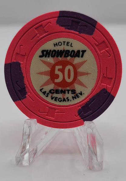 Showboat Hotel Casino Las Vegas Nevada "UNCIRCULATED" 1980's $.50 Chip N2147