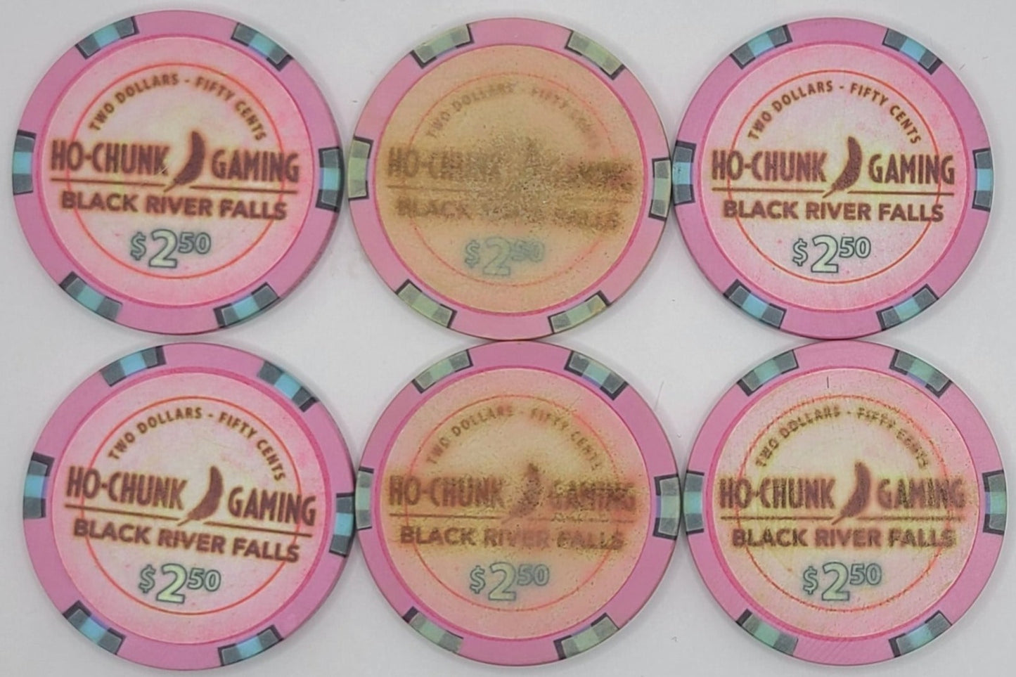 Ho-Chunk Gaming Black River Falls Wisconsin 6 x $2.50 Chip Bundle