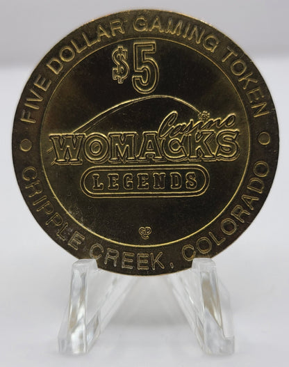 Womack's Legends Casino Cripple Creek CO 1996 $5 Gaming Token