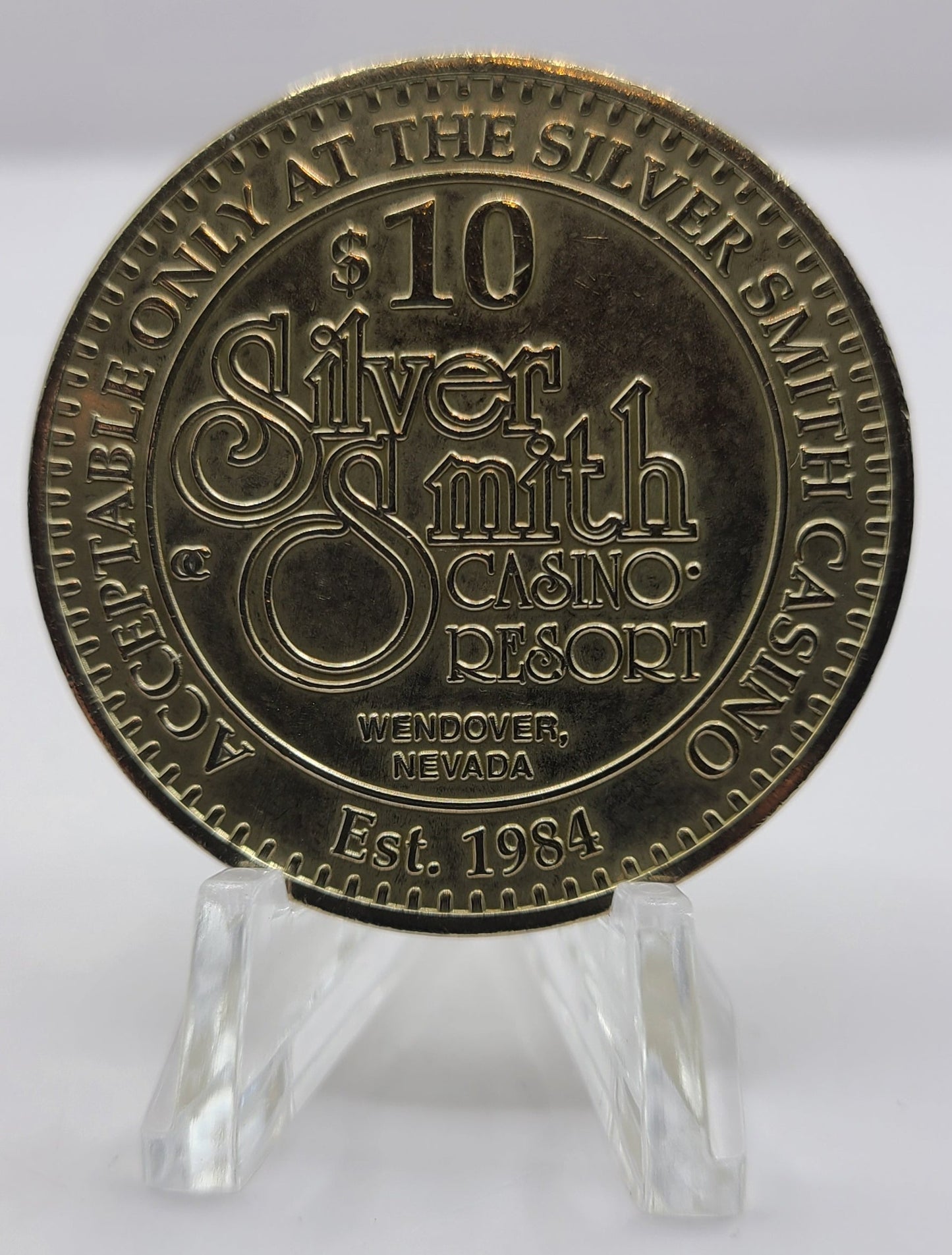 Silver Smith Hotel Casino Wendover NV 1994 $10 Gaming Token