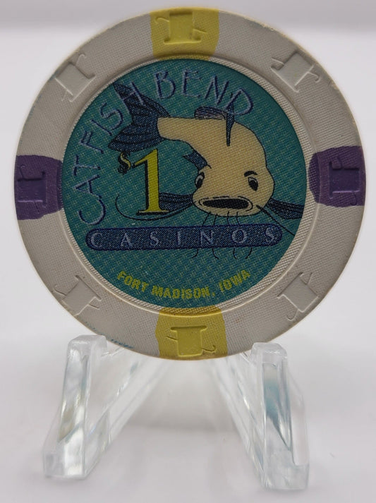 Catfish Bend "Riverboat" Casino Fort Madison Iowa $1 Chip