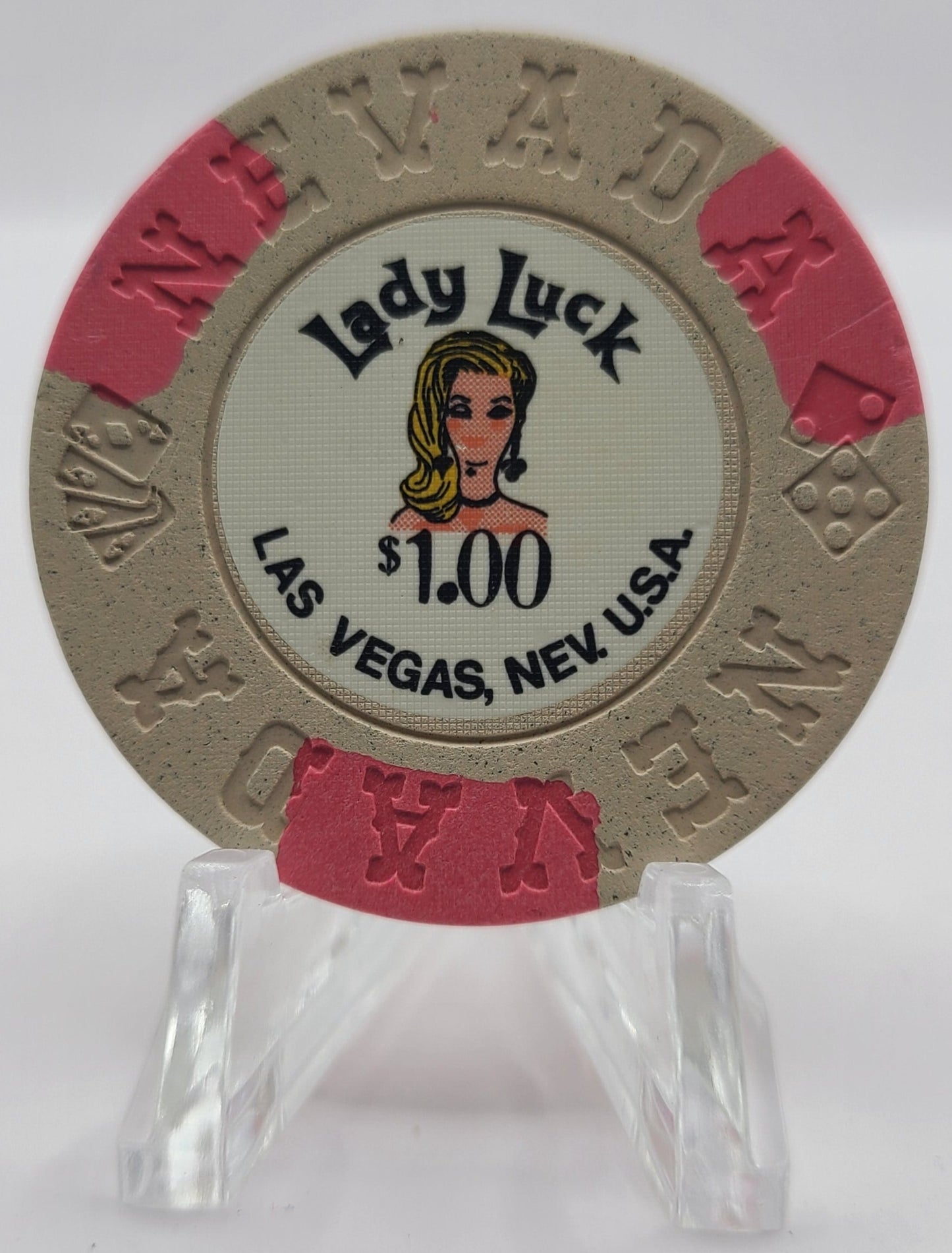 Lady Luck Casino Las Vegas Nevada 1973 $1 Chip N5988