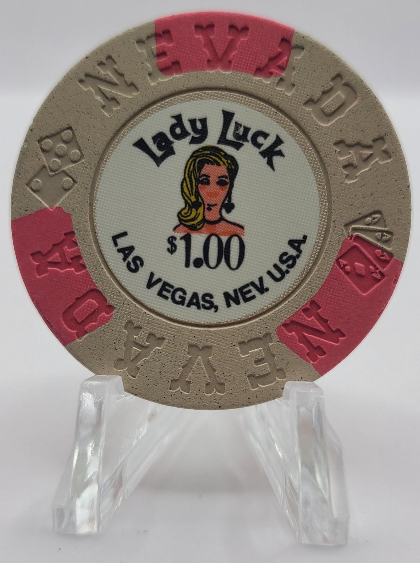 Lady Luck Casino Las Vegas Nevada 1973 $1 Chip N5988