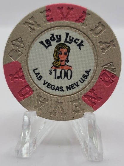 Lady Luck Casino Las Vegas Nevada 1973 $1 Chip N5988