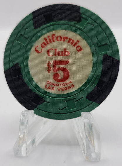 California Club Casino Las Vegas Nevada 1960's $5 Chip N1401