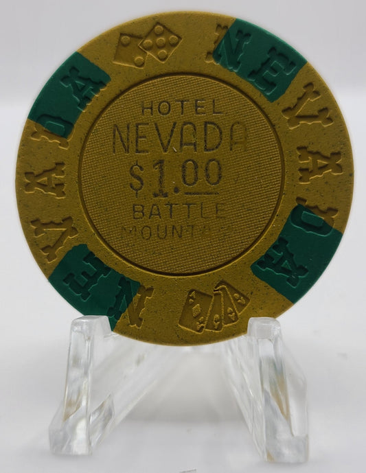 Hotel Nevada Battle Mountain Nevada 1970's $1 Chip N6006