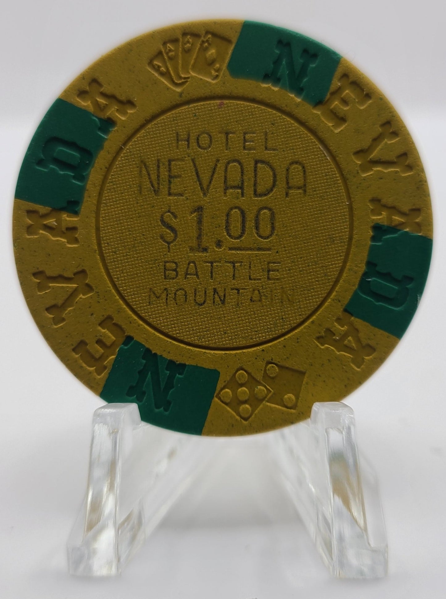 Hotel Nevada Battle Mountain Nevada 1970's $1 Chip N6006