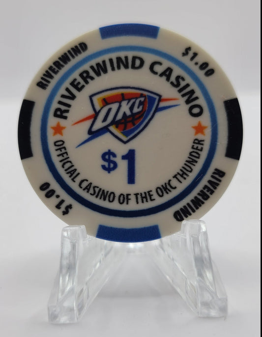 Riverwind Casino Norman Oklahoma "OKC THUNDER" $1 Chip