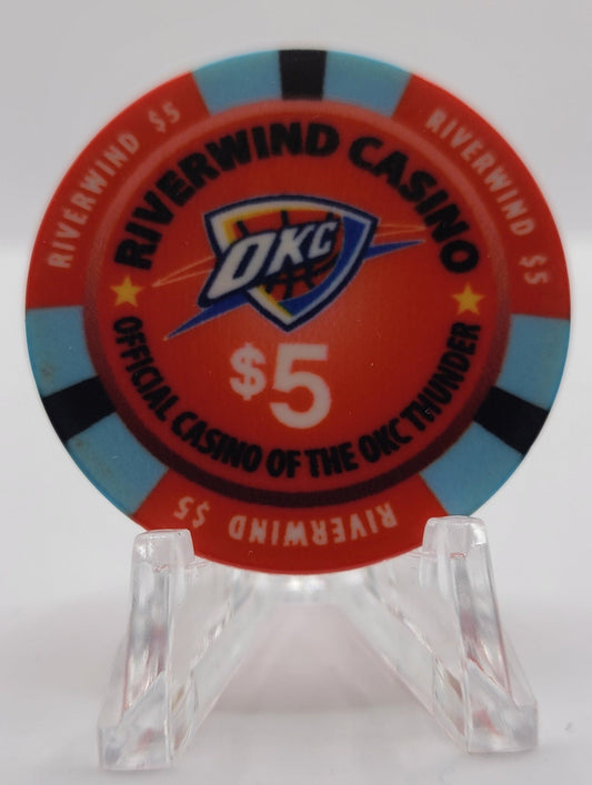 Riverwind Casino Norman Oklahoma "OKC THUNDER" $5 Chip