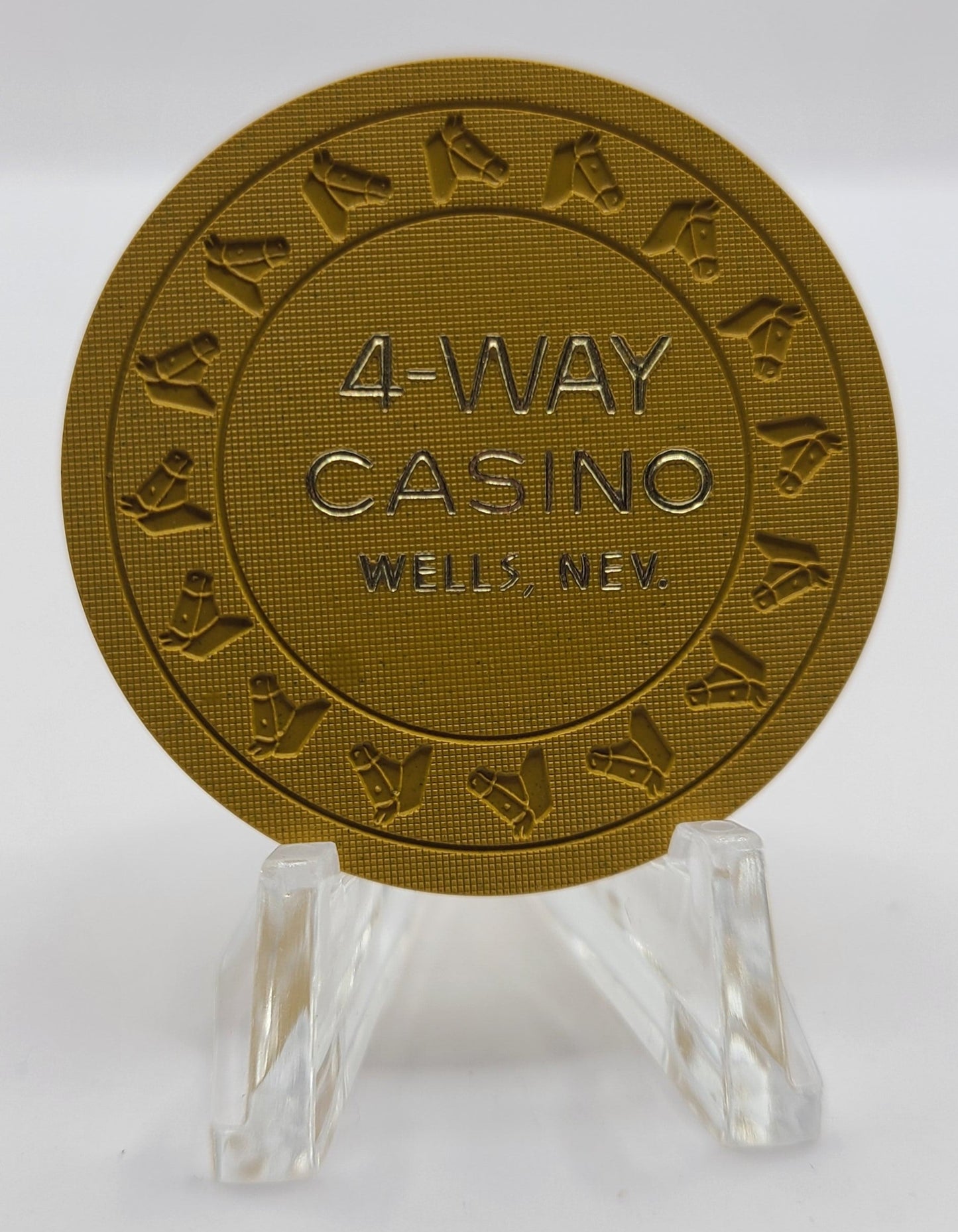 4 Way Casino Wells Nevada 1980's $5 Chip N4304"UNCIRCULATED"