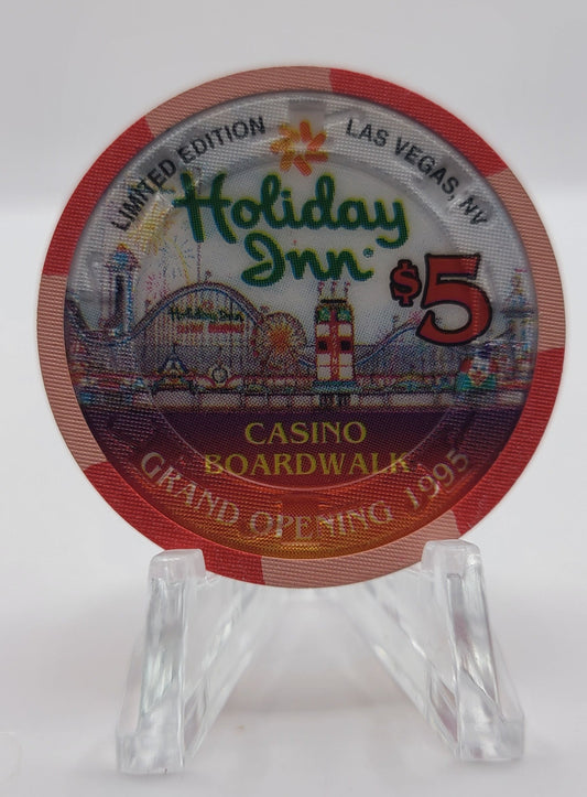 Holiday Inn Casino Boardwalk Las Vegas Nevada 1995 $5 Chip N2372