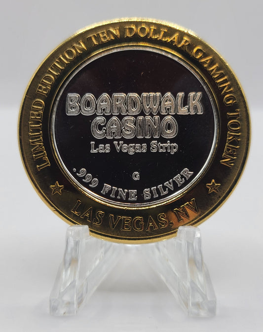 Boardwalk Casino Las Vegas Nevada 1998 $10 Silver Strike