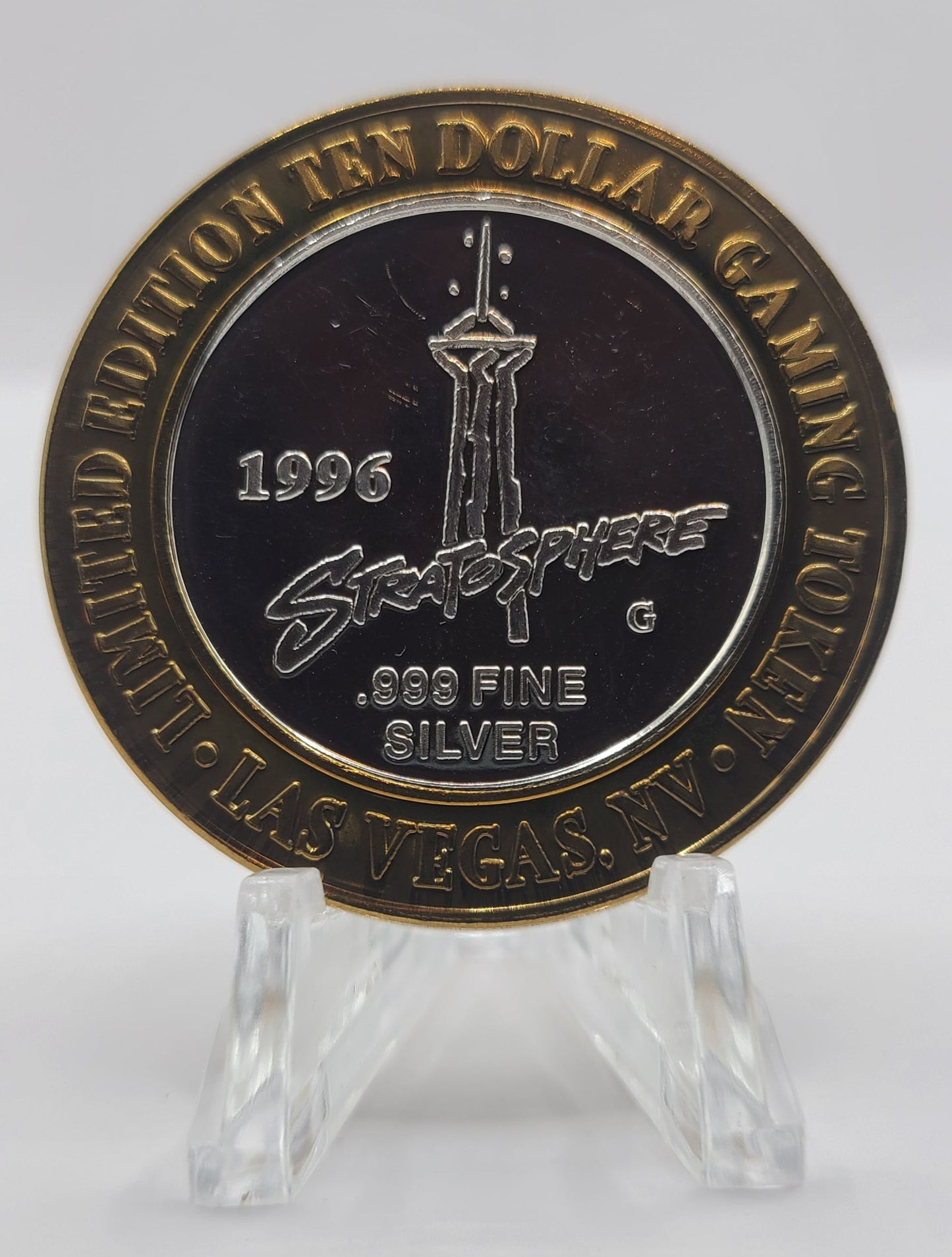 Stratosphere Hotel Casino NV 1996 $10 Silver Strike