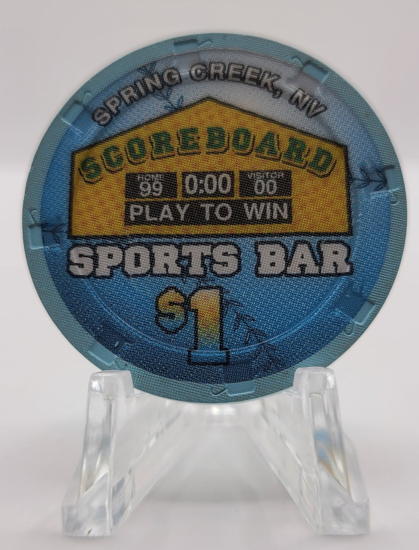 Scoreboard Sports Bar Casino Spring Creek NV 1997 $1 Chip V1488