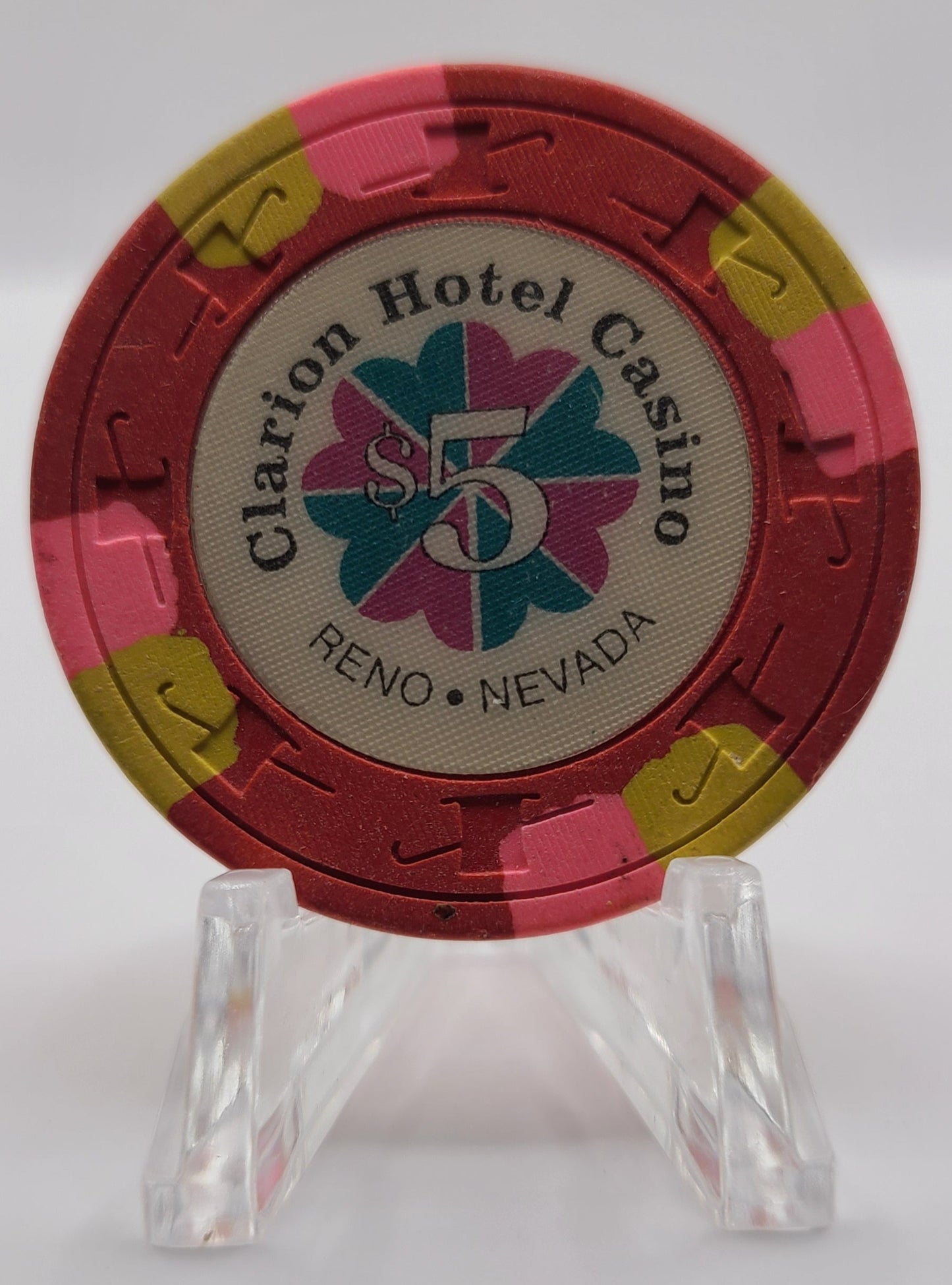 Clarion Hotel Casino Reno Nevada 1991 $5 Chip N5020