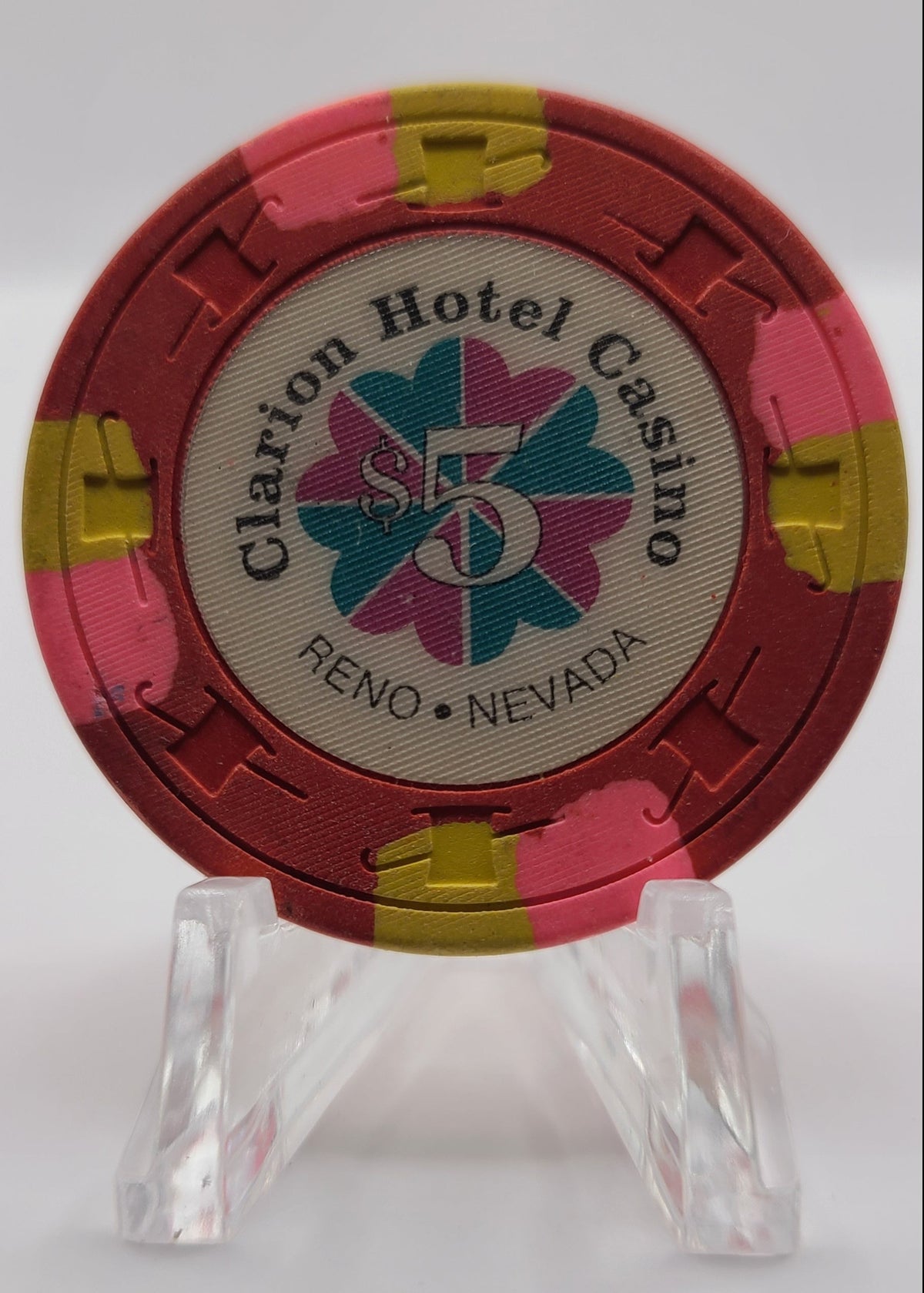 Clarion Inn Reno Nv Clarion Hotel Casino Reno Nevada 1991 $5 Chip N5020 – Dwightful Chips, LLC
