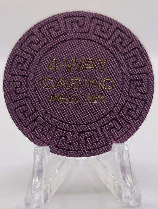 4 Way Casino Wells Nevada 1970's $1 Chip N5739