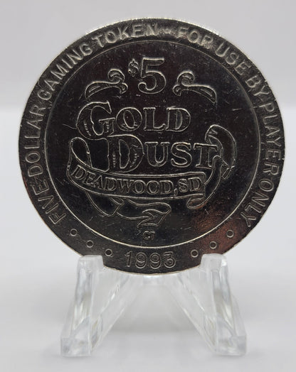 Gold Dust Casino Deadwood SD 1993 $5 Gaming Token