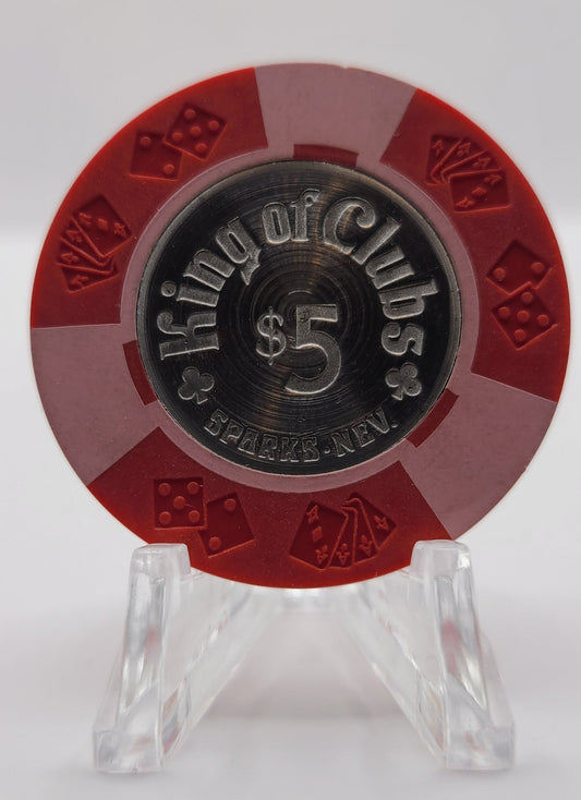 King of Clubs Casino Sparks Nevada 1975 $5 "Coin Inlay" Chip N5202