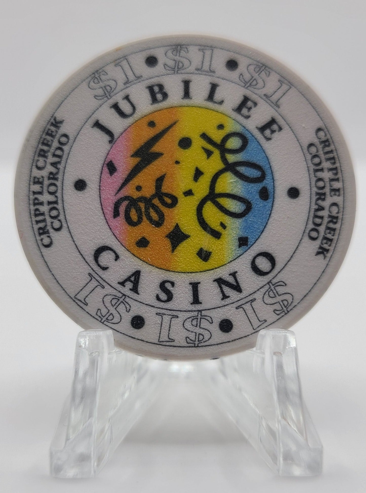 Jubilee Casino Cripple Creek Colorado 1992 $1 Chip