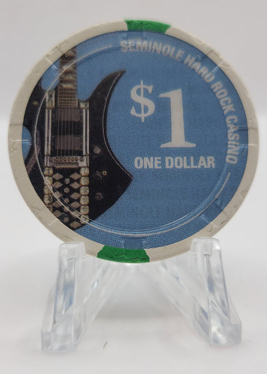 Seminole Hard Rock Casino Tampa Florida 2008 $1 Chip (Worn)