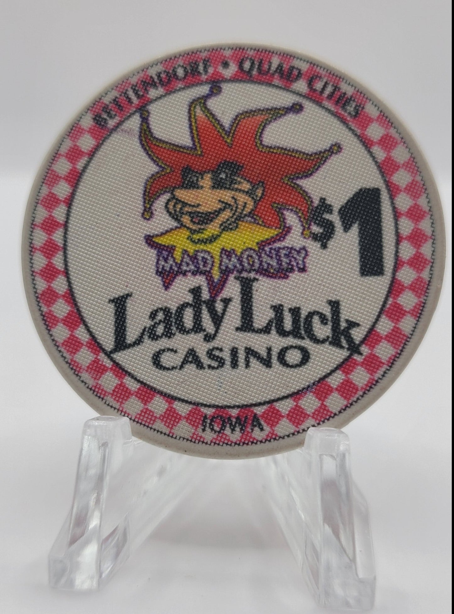 Lady Luck "Riverboat"Casino Bettendorf, Quad Cities, Iowa $1 Chip